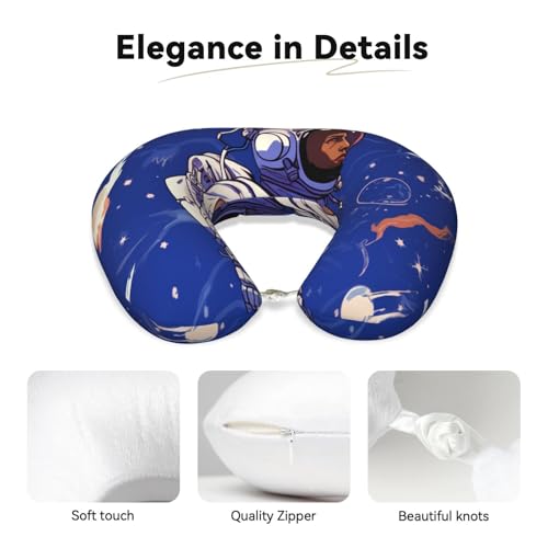 Almohada de viaje espuma viscoelástica negra ergonómica miniatura 3