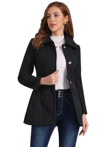 Manteau d'hiver pour femmes avec poches obliques idéal pour le bureau