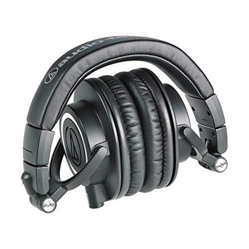 Audio-Technica Ath-M50X Professional Studio Monitor Headphones, Black, Professional Grade, Critically Acclaimed, With Detachable Cable - With H&A High Frequency Leather Earpads #TOP3