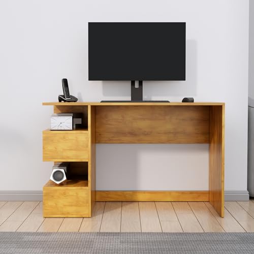 Image of Bniture Wooden Study Table for Home | Engineered Wood Study Table with Side Storage Shelf | Multi Purpose Computer Desk for Writing & Study | Laptop Table for Study Room & Office | Giant Wood