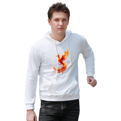 Phoenixs Unisex Casual Hoodies Long Sleeve Lightweight Pullover Tops Loose Sweatshirt with Pocket4
