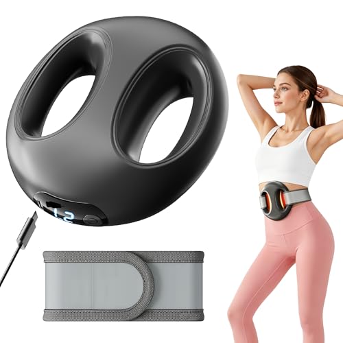 LEERCON Fascia Ring Massager Back Massager for Pain Relie Multifunctional Full-Body Massage Gun with Adjustable Strap 6 Speeds & 3 Vibration Modes for Belly Back Leg Gift for Women