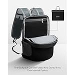 WATERFLY Packable Lightweight Small Backpack: 15L Foldable Mini Hiking Daypack - Ultralight Compact Day Pack for Women Men Outdoor Travel Camping Walking - Black - Image 5