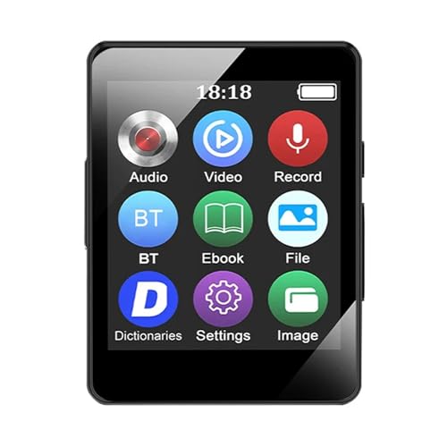 QUXVUIS HiFi MP3 Pantalla Completa para Crystal Easy E Book MP4 con Bluetooth HiFi Reproductor Negro Audio de Sonido sin pérdidas, Sin Tarjeta
