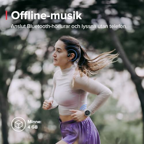 SUUNTO Run GPS Laufuhr, 1,32 AMOLED-Touchscreen, Leichtgewicht, Multisport, Aktivitätentracker, Präzises GPS, Herzfrequenz-/Schlaf-Tracking, 12 Tage Akkulaufzeit, 4GB Offline-Musikspeicher