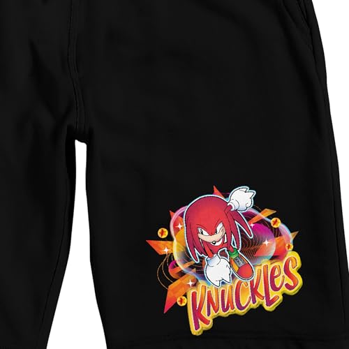 Bioworld Sonic The Hedgehog Knuckles Men's Black Sleep Pajama Shorts2