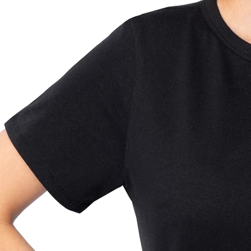 Fruit of the Loom Women's Short Sleeve Crew Neck T-Shirt, 2 Pack, Grey Heather/Black, Large - image 3