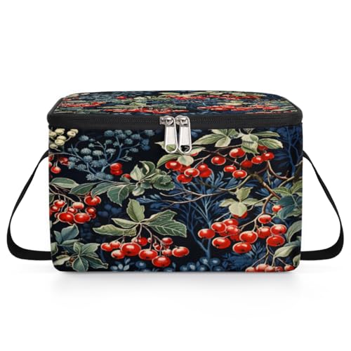 GzLeyigou Xmas Pinecone Decor Lunch Bags for Women Men 9 Cans, Hot & Cold Food Delivery Bag Insulated Grocery Bag Insulated Lunch Box Cooler Bag for Office Work Picnic Beach