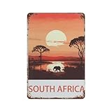 DBKGHIEDHG Blechschild, Südafrika, Retro-Schild, Vintage, 