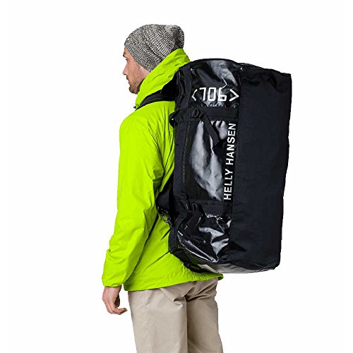Helly Hansen Classic Duffel Bag with Backpack Straps, 990 Black, 90-Liter (X-Large)