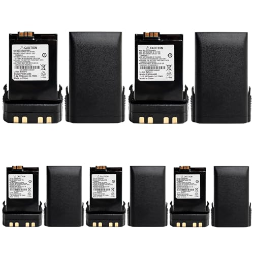 Teseko 5 pack [Upgraded] PMNN4486 PMNN4486A PMNN4547A 7.4V 3200mAh Li-ion Battery Replacement for Motorola APX6000 APX6000XE APX7000 APX8000 PMNN4547 NNTN7034 NNTN7036 NNTN7037 NNTN7038 with Belt Clip