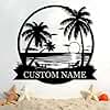 Custom Metal Signs | Personalized Last Name Signs | Outdoor Wall Art | Beach Lovers Gift