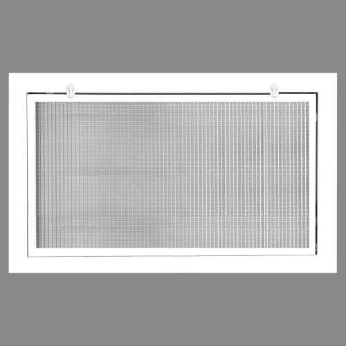 HVAC Premium 30" x 18" Cube Core Eggcrate Return Air Filter Grille for 1" Filter - Aluminum - White [Outer Dimensions: 32.5" x 20.5]