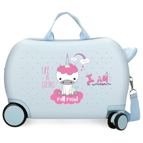 ROLL ROAD I Am Unicorn Maleta Infantil Azul, Rígida, 2 Ruedas