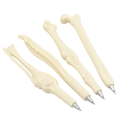 Magicw Creative Novelty Bone Shape Ballpoint Pens Finger Pen Nurse Doctor Pen Stationery Gift Crazy Student Gift Pack Of 5 #TOP3