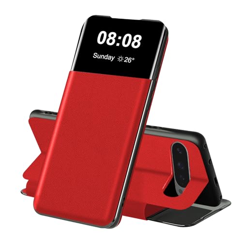 Étui portefeuille Pixel 10 Pro rouge idéal pour visionnage mains libres