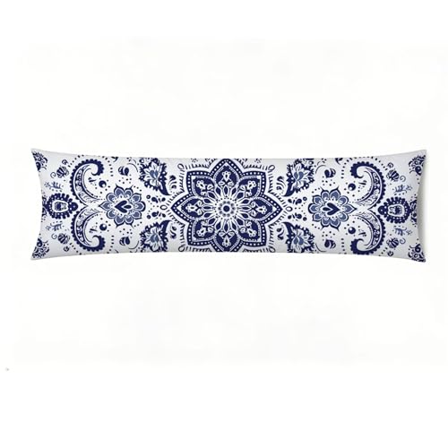 Image of Bolster Pillow Cases, Linen Body Pillowcase 14x42 inch- Extra Long Body Pillows Cover, Durable Decorative Cushion Case with Long Hidden Zipper for Bedroom, Side Sleeper PillowNordic nationality E0-61