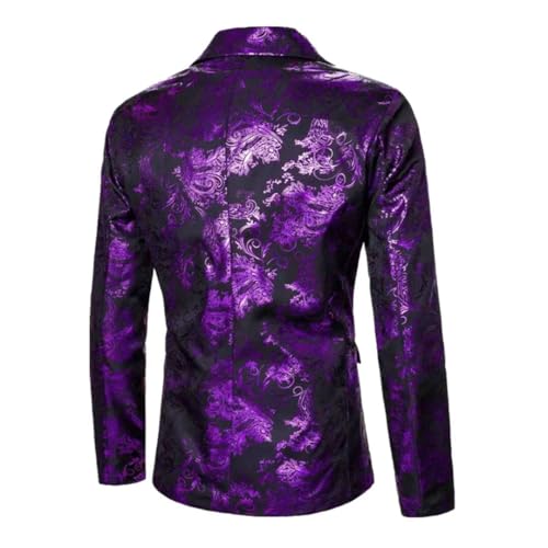 Men's Black Lapel Collar Long Sleeve Suit Jacket for Wedding Party Formal Coat3