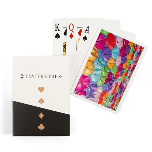 Baraja Póker 52 cartas escena paraguas coloridos