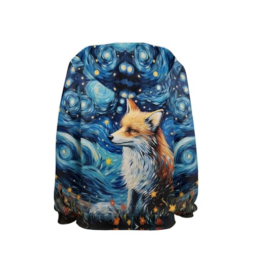Boy's 3D Ice Fox Printed Long Sleeve Crew Neck Hoodie Hooded Sweatshirts2