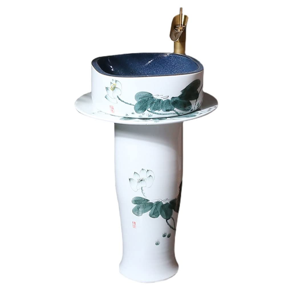 Rkvxcjhdr A Pedestal Sink Lotus Ink Rt Pedestal Basin Ceramic Basin Pedestal Sink Bathroom Floor Basin Pedestal Bathroom Sink Bathroom Sinks