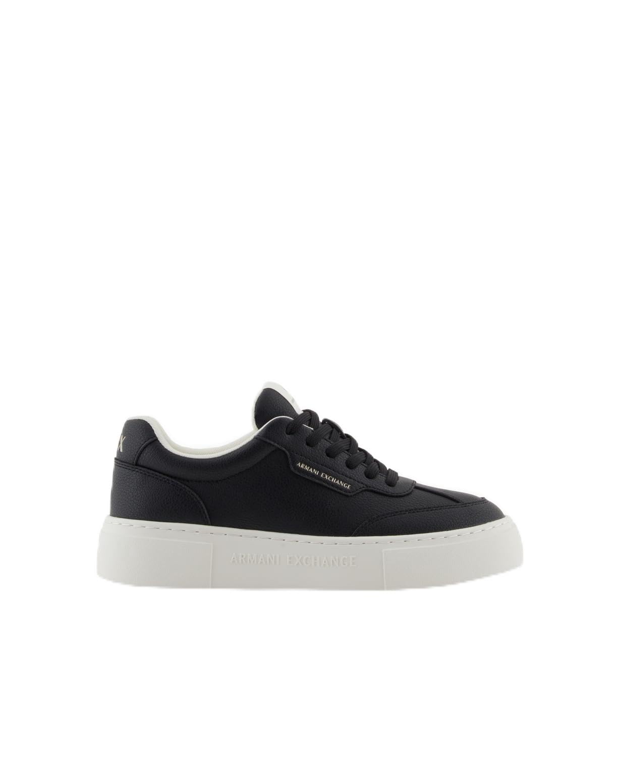 Armani Exchange Women's Kurt Low Cut Platform Sole Trainers, Black, 7 UK