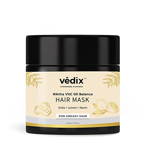 Vedix Ayurvedic Hair Mask For Hair Growth, Customized Niktha Vitc Oil Balance Hair Mask For Oily Hair With Amla + Lemon + Neem – 200Gm, 1 Count