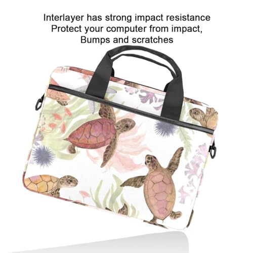 Funda bandolera para portátil de 13.3 pulgadas con asa ergonómica y estampado de algas 5