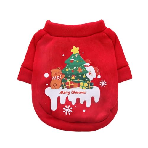 AttRex 犬の服 犬服 秋冬 小中型犬 おしゃれ かわいい コート ジャケット ペット服 ドッグウェア パーカー ボア付き 防寒 あたたかい tシャツ トイプードル チワワ クリスマス 洋服 お散歩 (L,レッド・B)