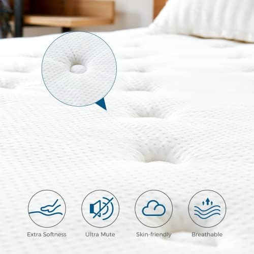 Inofia King Mattress 5FT, 22cm Hybrid Innerspring Memory Foam Mattress in a Box,9 Zoned Support Mattress Gives Advanced Pressure Point Relief, The HOPE Collection(150x200x22cm)