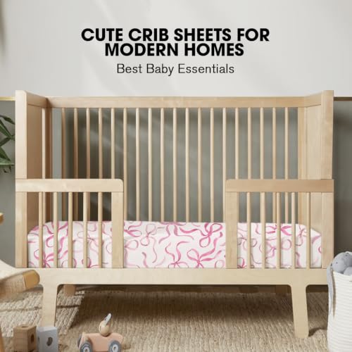 Image of Little Grape Land Crib Sheets 2 Pack, Fitted Crib Sheets 52 inchx28 inchx8 inch | For Standard Crib Mattress, Soft and Comfortable for Girls, Breathable & Easy Care