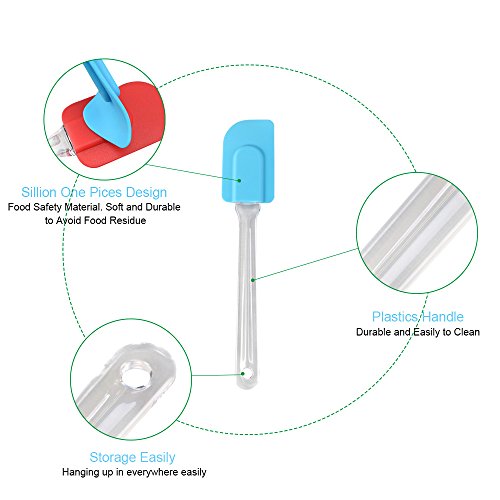 Foto von Vicloon Silikon Spatel & Teigschaber 4er Set, Teigschaber Kochen und Mischen, teigschaber Set mit Kunststoffgriff, Hitzebeständig, Nicht Stick, BPA Frei Backzubehör zum Kochen Backen Mischen