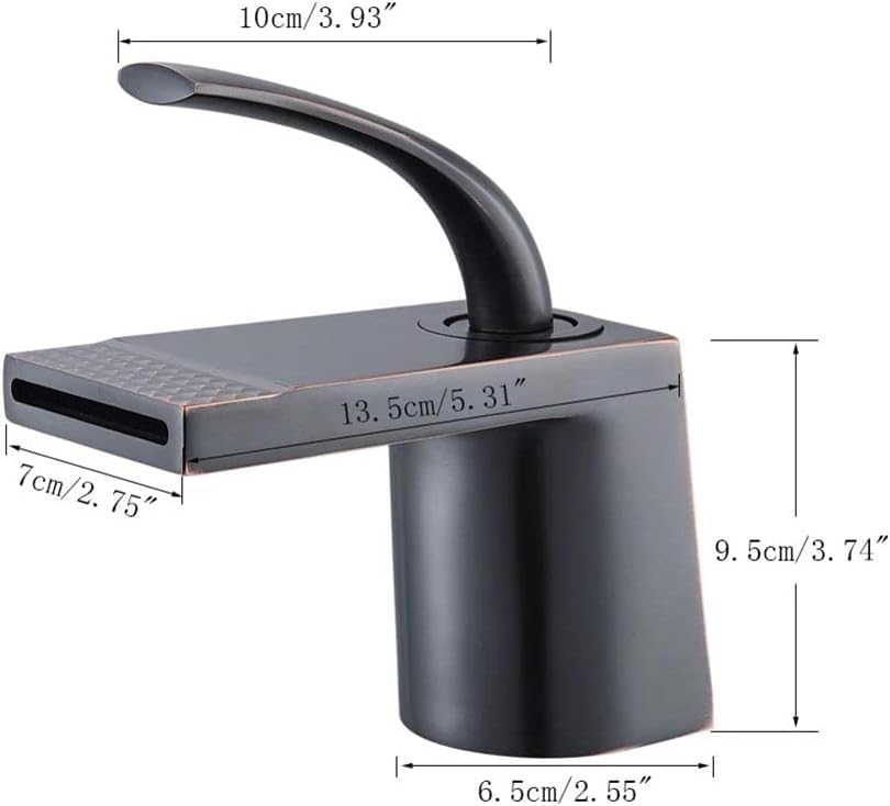 Robinet cascade salle de bain mitigeur levier unique laiton évier eau chaude froide - 7