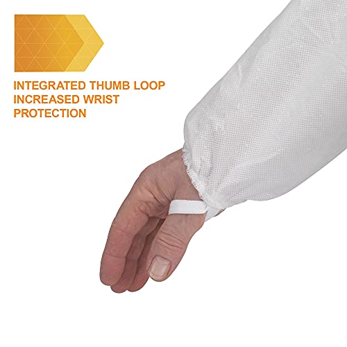 KleenGuard A50 atmungsaktiver, spritzdichter und partikeldichter Schutzanzug mit Haube 96810 – weiß, S, 1x25 (insgesamt 25 Stück)