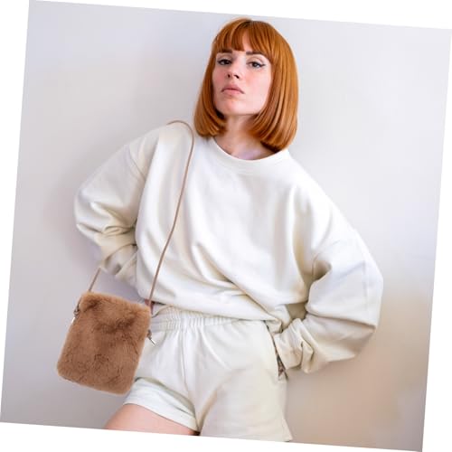 Sac peluche marron UPKOCH pour ranger son téléphone portable