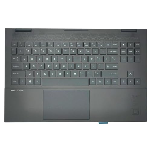 New Replacement for HP OMEN 15-EN 15Z-EN 15-EK 15-EN0013DX Laptop Palmrest Upper Case with Backlit Keyboard Touchpad Assembly Part M00667-001 M00666-001 Black (Black-Touchpad)