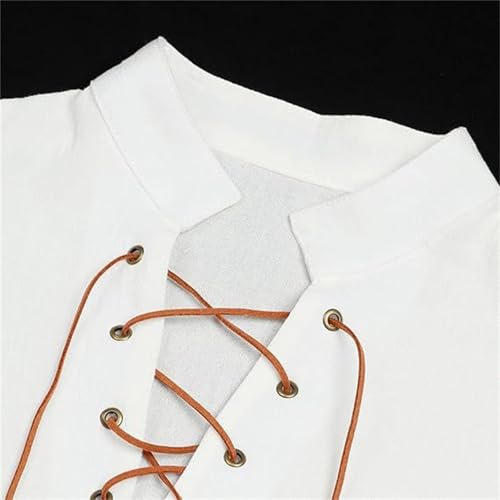 Medieval Boys Shirts Renaissance Kids Lace Up Pirate Tshirt Youth Boy Vintage Long Sleeve V-Neck Tops Halloween Party Clothes2