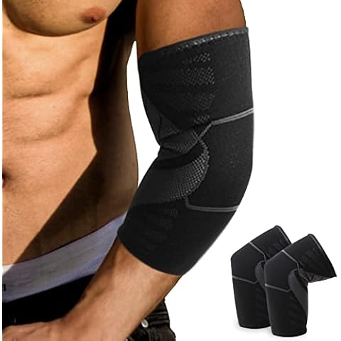 GIRYES 2 pieces Elbow Brace,Elbow Support for Men and Women, Arm Compression Sleeve for Tennis Elbow, Golfers Elbow, Weightlifting, Tendonitis and Joint Pain Injury Recovery(L) Cover