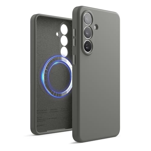 Image of elago Premium Magnetic Silicone Case for Galaxy S26 Plus | Compatible with MagSafe Accessories, Protective Cover, Shockproof, Slim, Anti-Scratch Soft Microfiber Lining (Medium Grey)