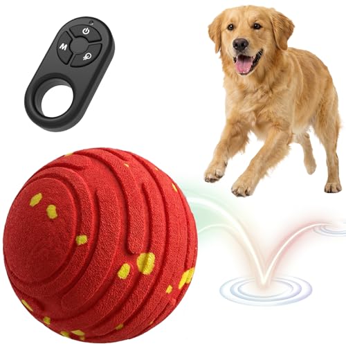 TBC PET Interactive Dog Toys with Remote Control, Smart Interactive Dog Ball with 3 Modes, Auto-Moving&Bouncing, High-Resilience&Chew Resistant E-TPU Dog Ball, IPX6 Waterproof, Rolling Ball Dogs