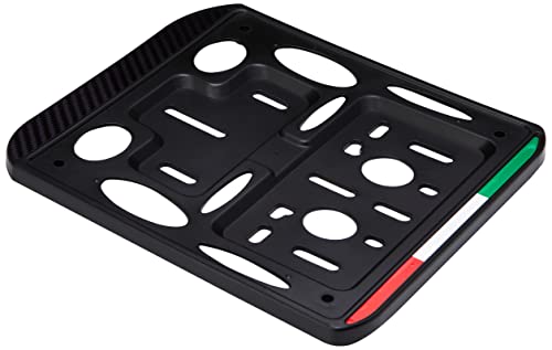 Evolution Customizable Plate Holder for Motorbikes, Carbon and Italian Tricolour