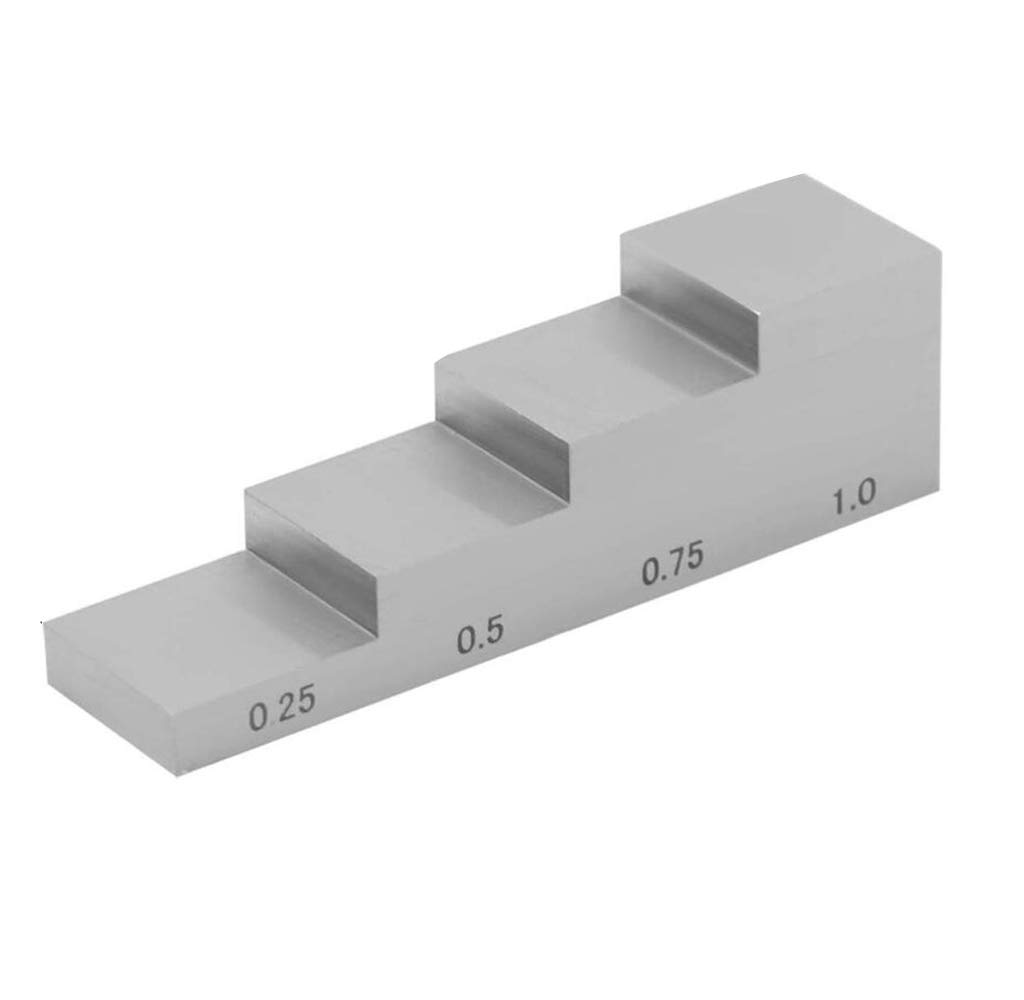 Ultrasonic Thickness Gauge 4 Step Calibration Blocks Thickness 0.250" 0.500" 0.750" 1.000" Test Block Material 1018 Steel