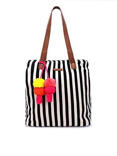 Image of maisha by Esha Stylish Cotton Jacquard Tote Bag for Women - Handcrafted Travel Handbag, Cabin & Overnight Bag | Spacious Multi-Purpose Bag with 3 Compartments