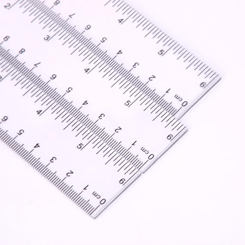 3 Stück Kunststoff Lineal, 15cm 20cm 30cm Lineal Transparent Flexibles Präzisionslineal Messwerkzeug Flexible Präzisionslineal für Schule Büro Zuhause (6, 8, 12 Zoll)