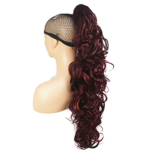 Lydell 30" Long Curly Styled Clip In Claw Ponytail Hair Extension Synthetic Hairpiece 280g with a jaw/claw clip (99B35R)