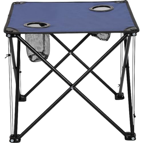 Table pliante d'extérieur avec 2 porte-bouteilles intégrés pour repas nomades