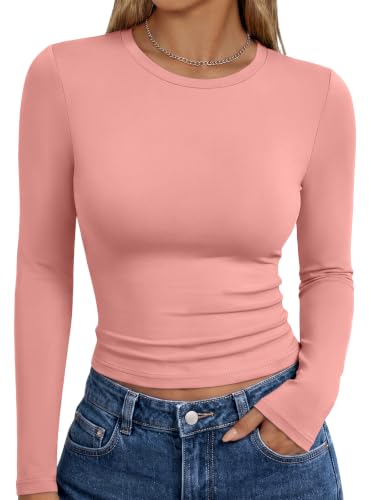 Image of Trendy Queen Womens Long Sleeve T Shirts Fall Fashion Basic Y2K Tops 2026