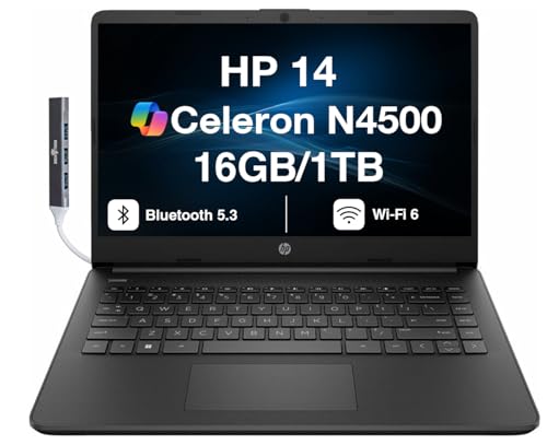 HP Laptop 14" Celeron N4500 16GB 1TB SSD Win 11 Pro miniatura 1