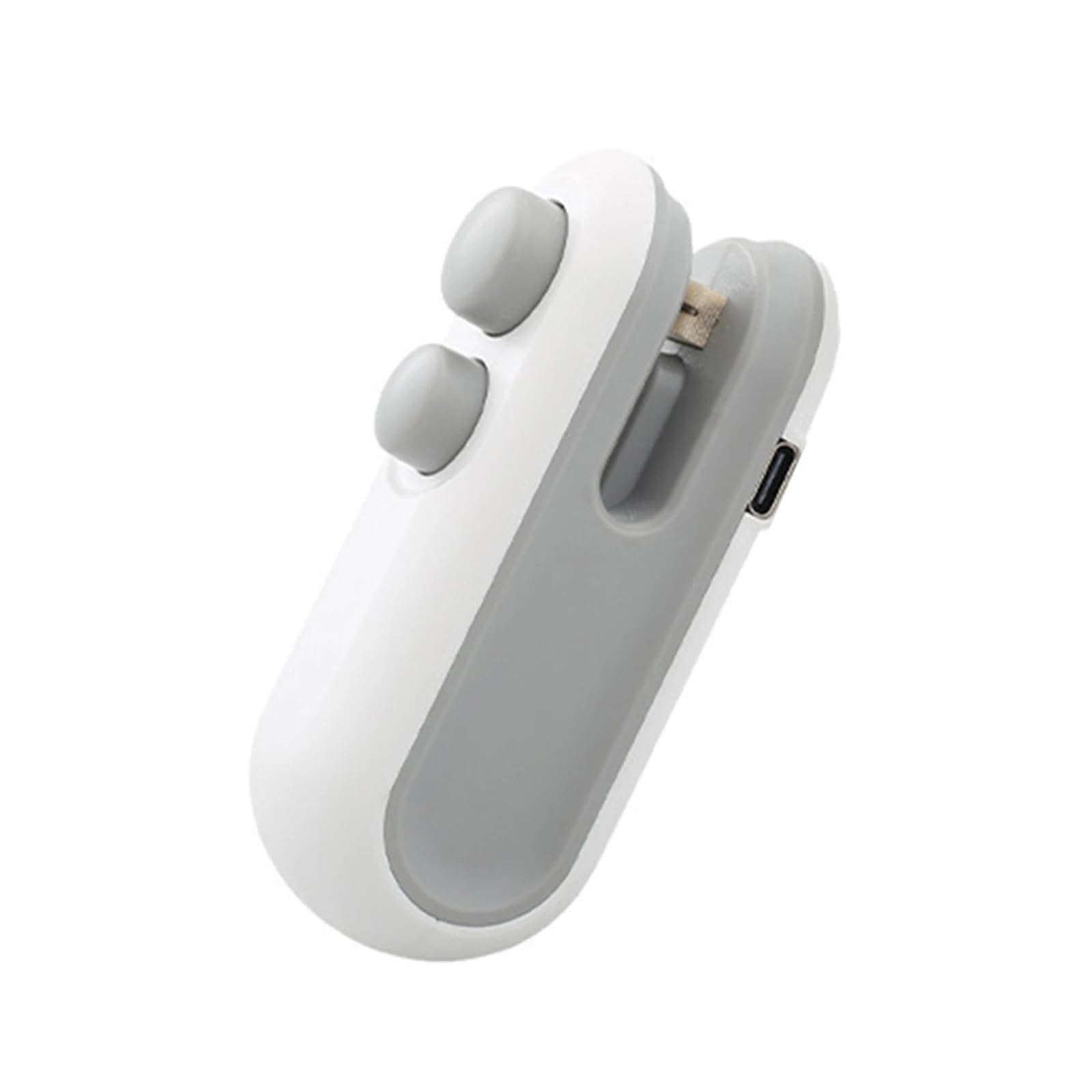 Adatto per mini sacchetti termici, sigillatrice per sacchetti di ricarica USB, sacchetti sigillanti per alimenti, in ABS, sigillatore a clip per imballaggi alimentari (bianco)
