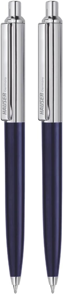 Berlin Half Metal Ball Pen Box Pack | Retractable Mechanism With Smudge Free Writing | Attractive Designer Pen | Smooth, Sturdy, Refillable Pen | Ideal For Gifting | Blue Ink, Pack Of 2